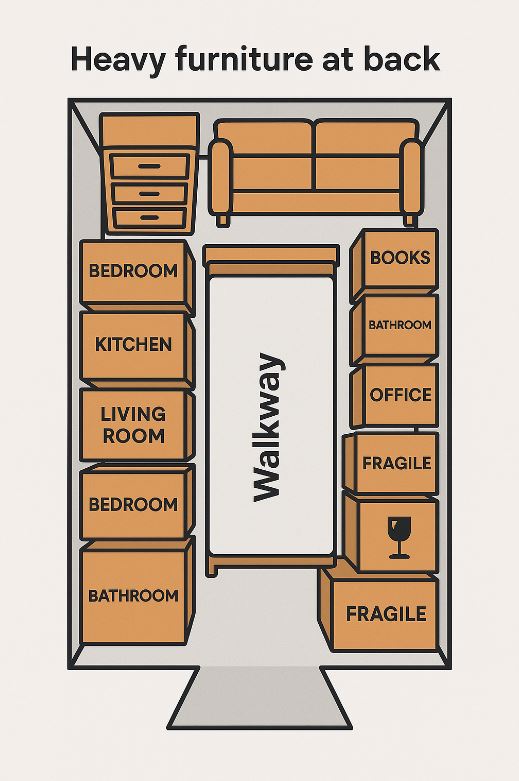 heavy furniture at back